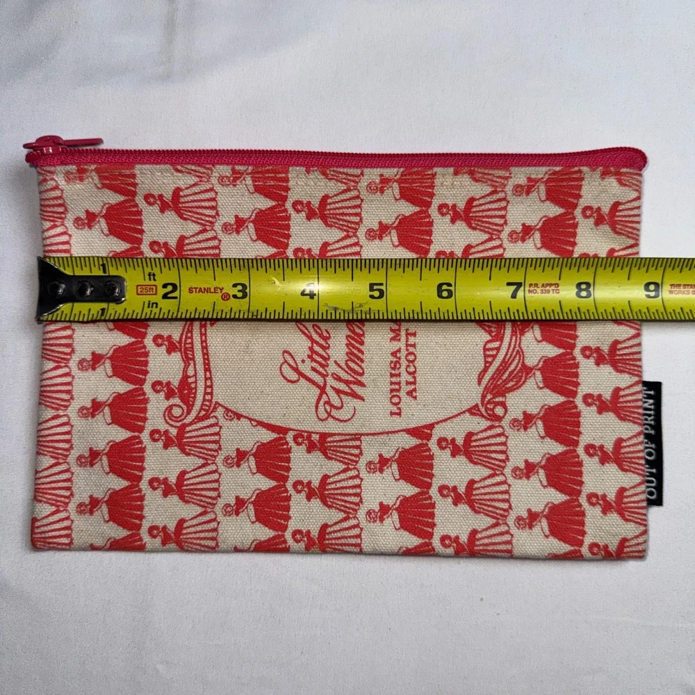 Out of Print Little Women Louisa May Alcott Canvas Zipper Pouch Bookish Bag Red